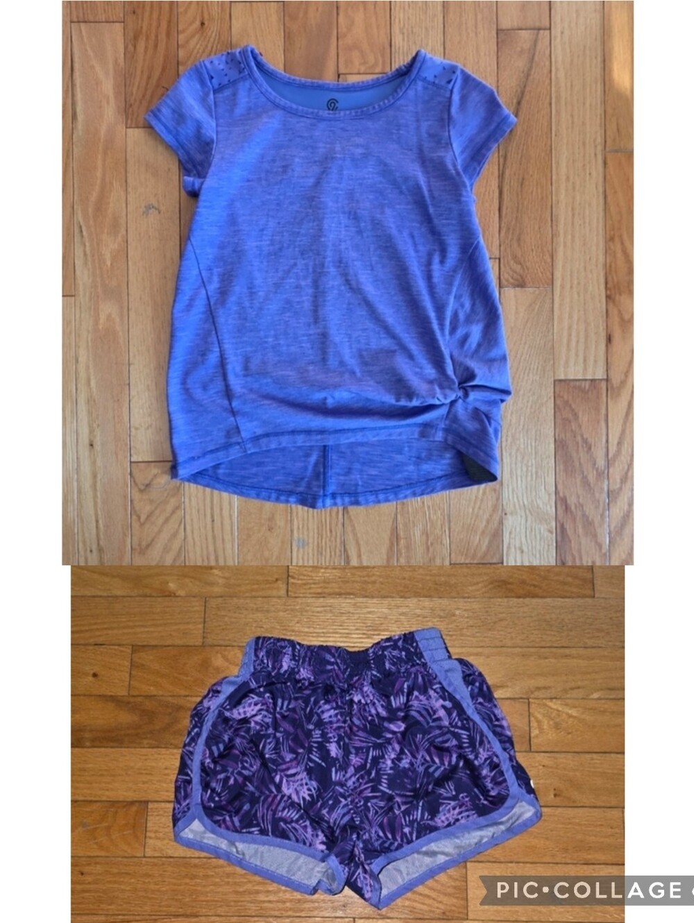Purple Kids Athletic Shirt And Matchung Shorts Set
